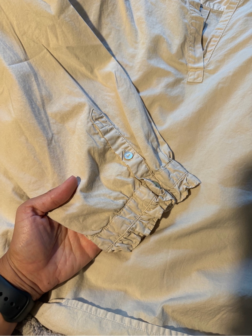 AMO Light Beige Casual Popover Shirt - Picture 7 of 7